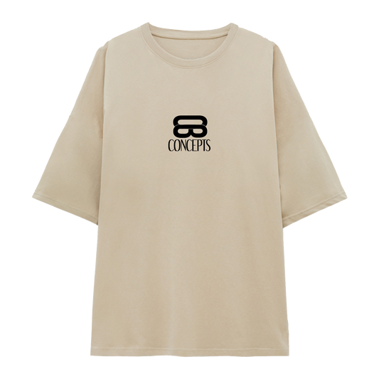 Main Logo Beige Oversized Tee