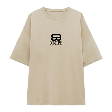 Main Logo Beige Oversized Tee
