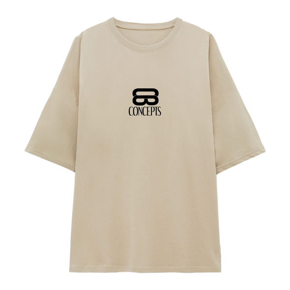Main Logo Beige Oversized Tee