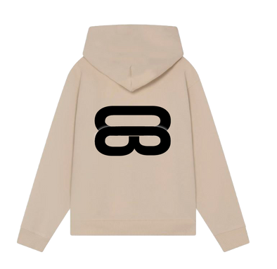 Main Logo Beige Oversized Hoodie
