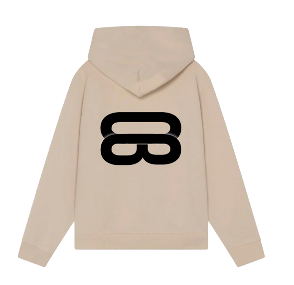 Main Logo Beige Oversized Hoodie