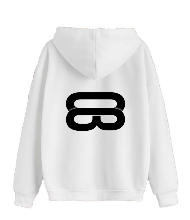 Main Logo White Oversized Hoodie