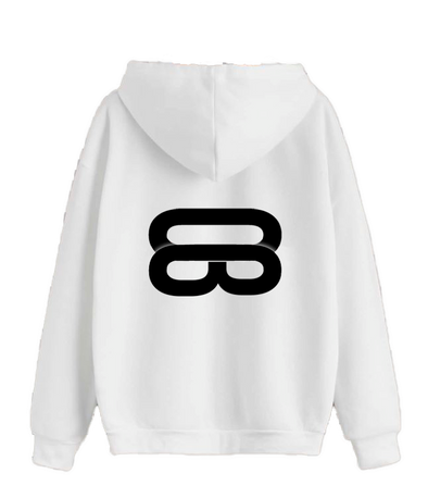 Main Logo White Oversized Hoodie