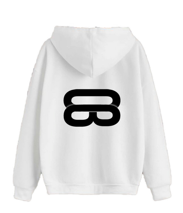 Main Logo White Oversized Hoodie