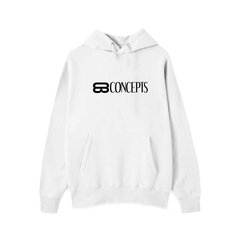 Main Logo White Oversized Hoodie